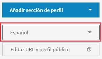 Crear un perfil en otro idioma: Seleccionar idioma del perfil