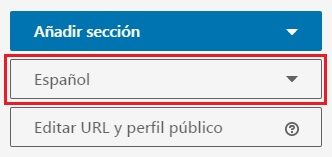 LinkedIn en inglés - Añadir idioma