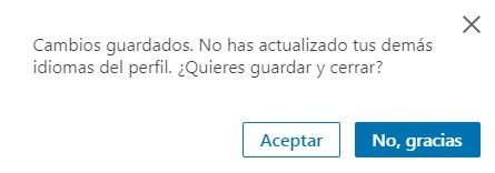 LinkedIn en inglés - Guardar en otros idiomas