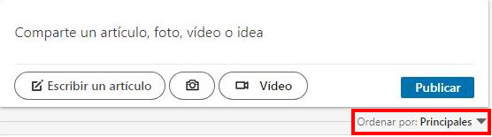 Ordenar contenido feed Ordenar contenido feed
