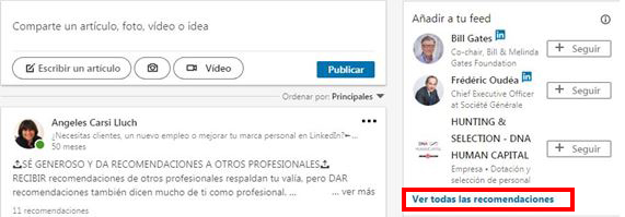 Recomendaciones del feed Recomendaciones del feed