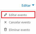 Cómo crear un evento en LinkedIn - Opción Editar evento